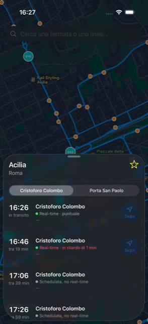 Orari in tempo reale di una fermata Cotral